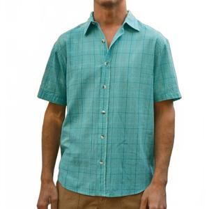 NEW MOLLUSK summer windowpane shirt in blue